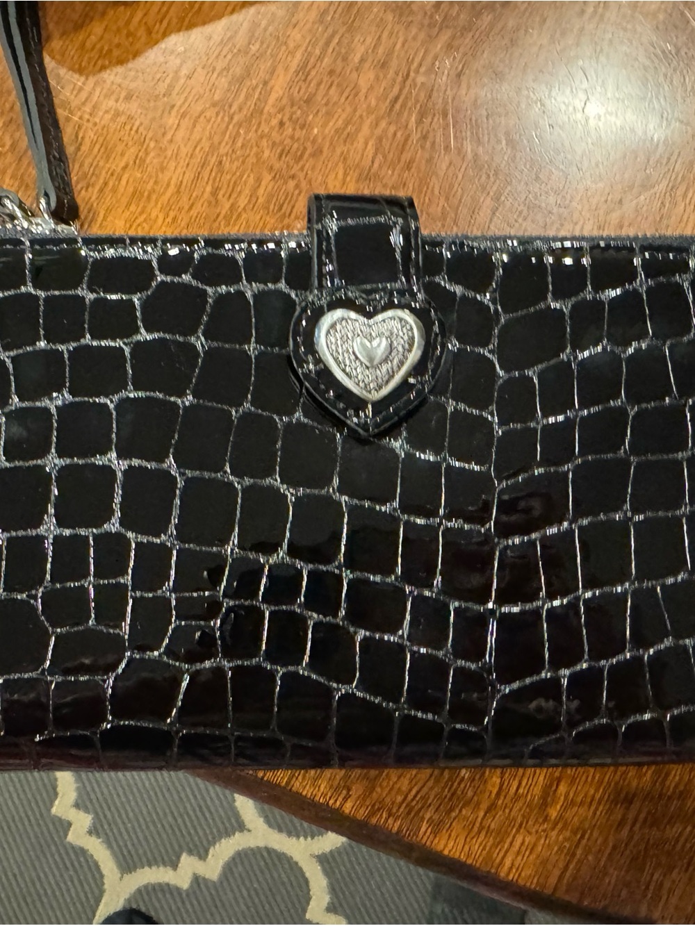 Brighton Black Bellissimo Heart Double Zip Wallet *Never Used*
